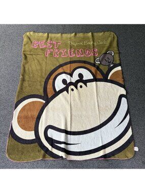 Vintage Y2K BOBBY JACK Best Friends Plush Fleece Throw Blanket 47x60